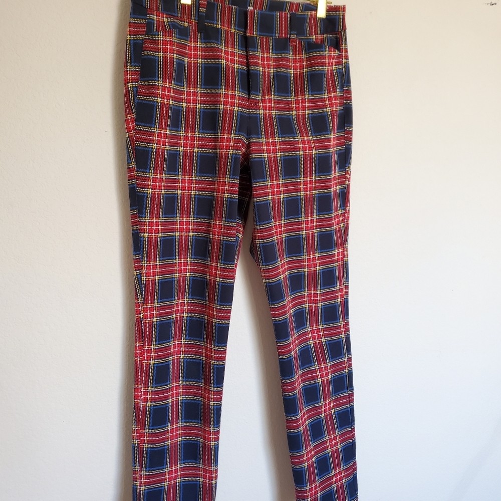 Pixie high rise plaid pants